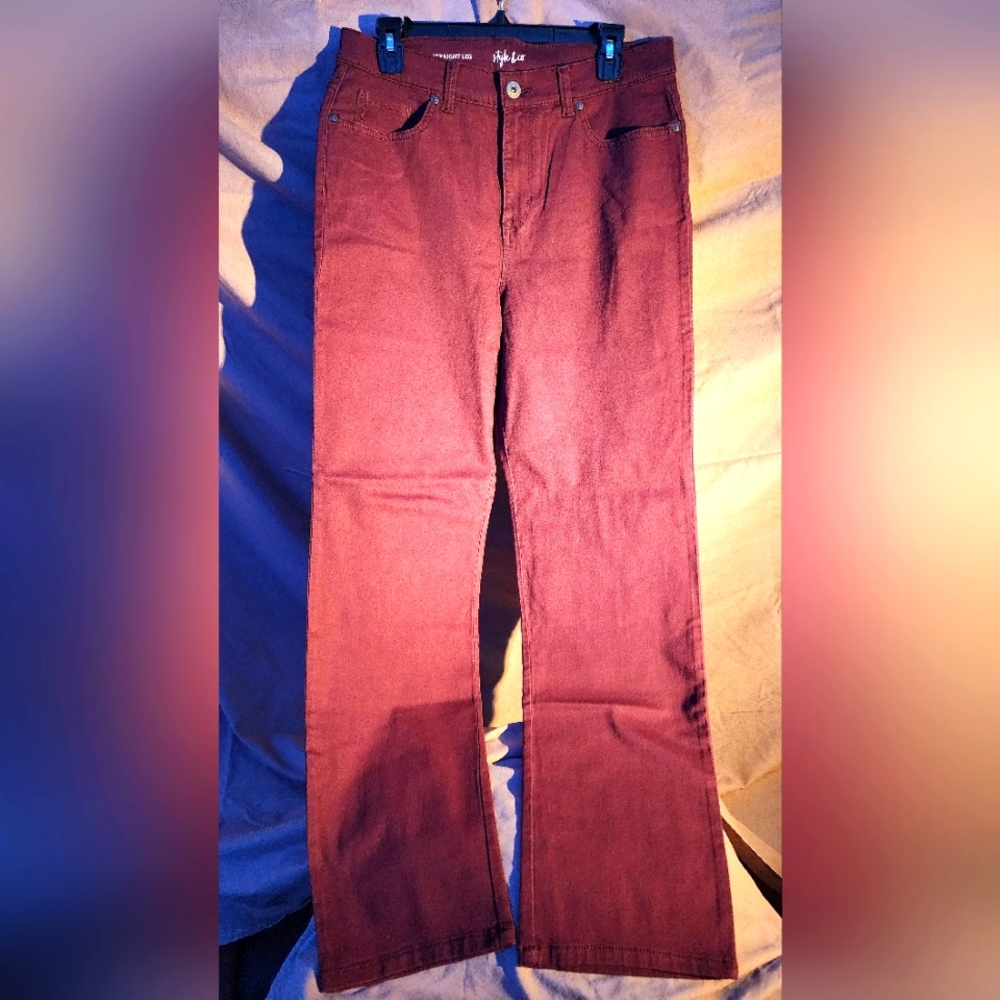 Style and Co. Burgundy denim